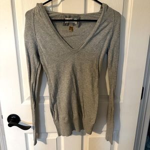 Hooded Open Neck Sweater